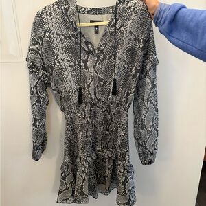 Aqua Black and Gray Snake Print Dress